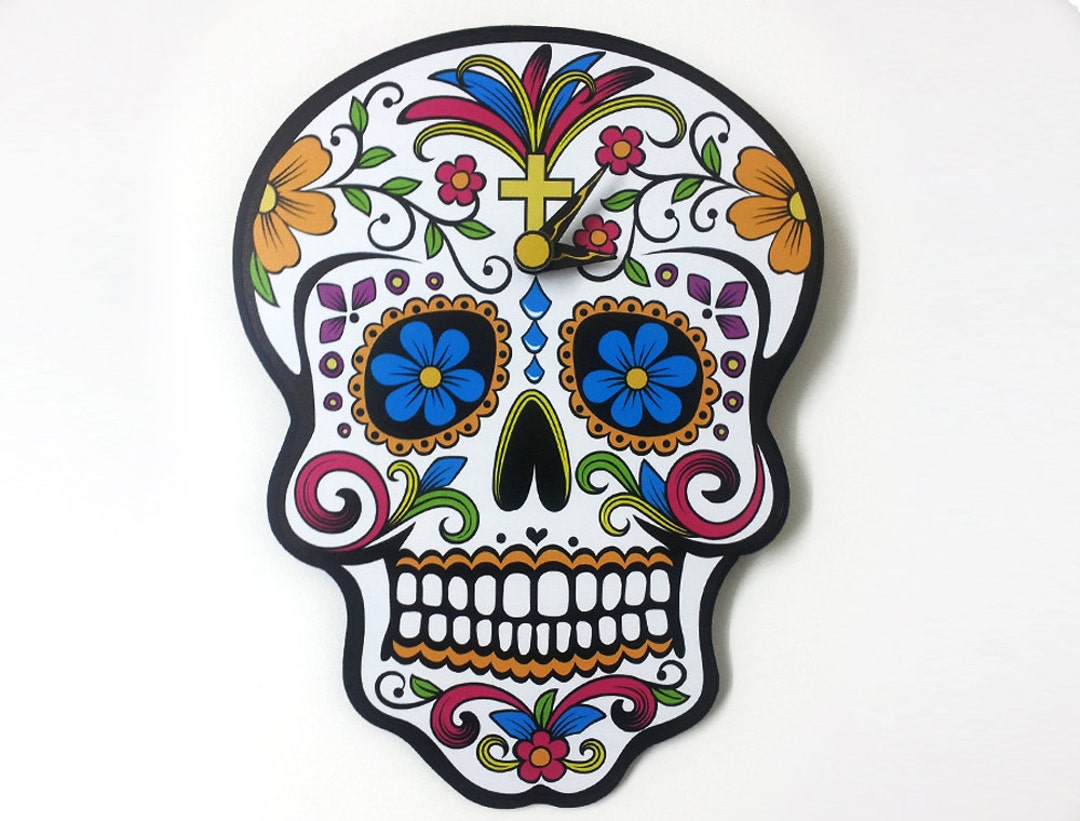 White Sugar Skull Day of the Dead dia De Los Muertos Calavera Wall ...