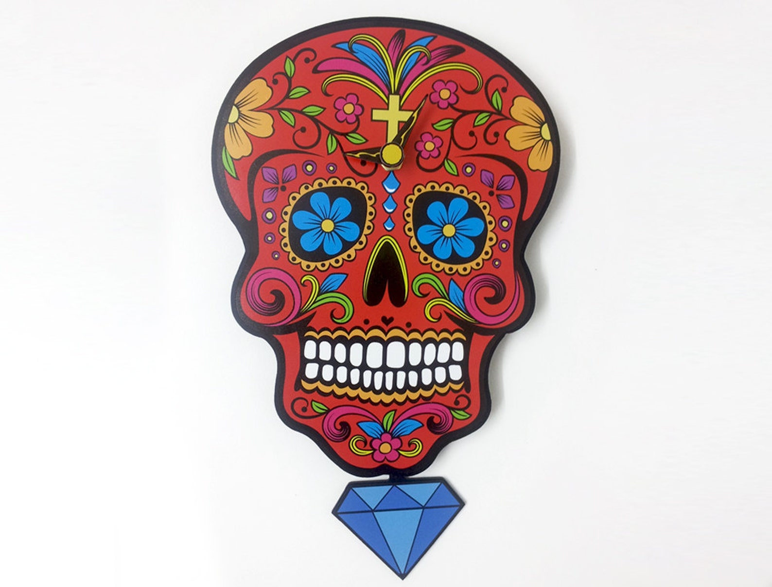 Red Sugar Skull - Day of the Dead -dia De Los Muertos - Calavera ...