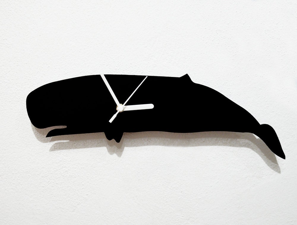 Baleine MOBY DICK silhouette-Horloge murale 