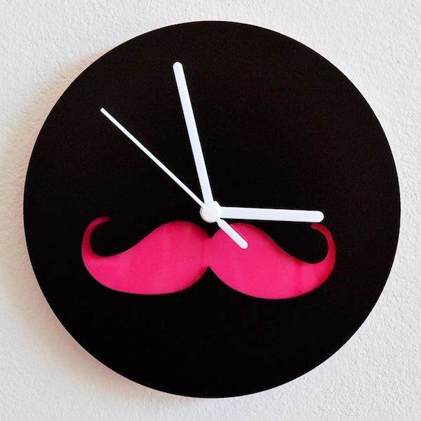 Hipster Moustache - Wall Clock