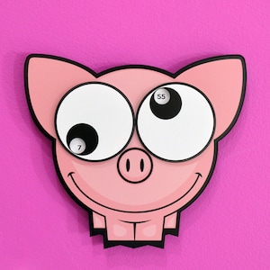Reloj de pared Funny Pig - Ojos en movimiento