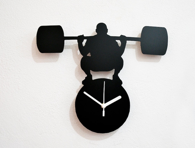 Mr Universe Weight Lift Silhouette Wall Clock image 1