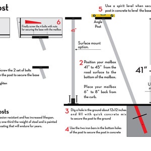 Post Mounted Mailbox Aluminum Mailbox Post Mailbox Pole Metal Mailbox Post Modern Minimalist Design Type 4 image 3