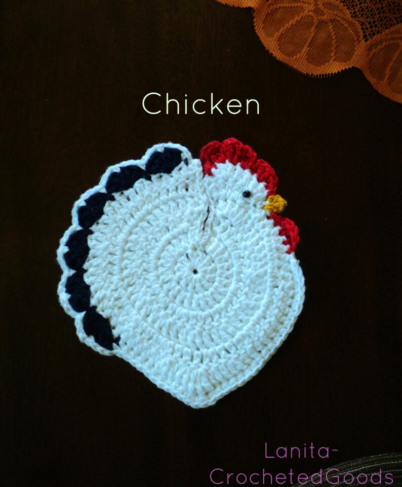 Crochet Chicken/turkey Trivet MADE TO ORDER Etsy