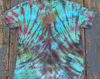 Free shipping ice dye tie-dye short sleeve t-shirt crew neck boho bean hippie shop gift idea hippy music festival fashion rave