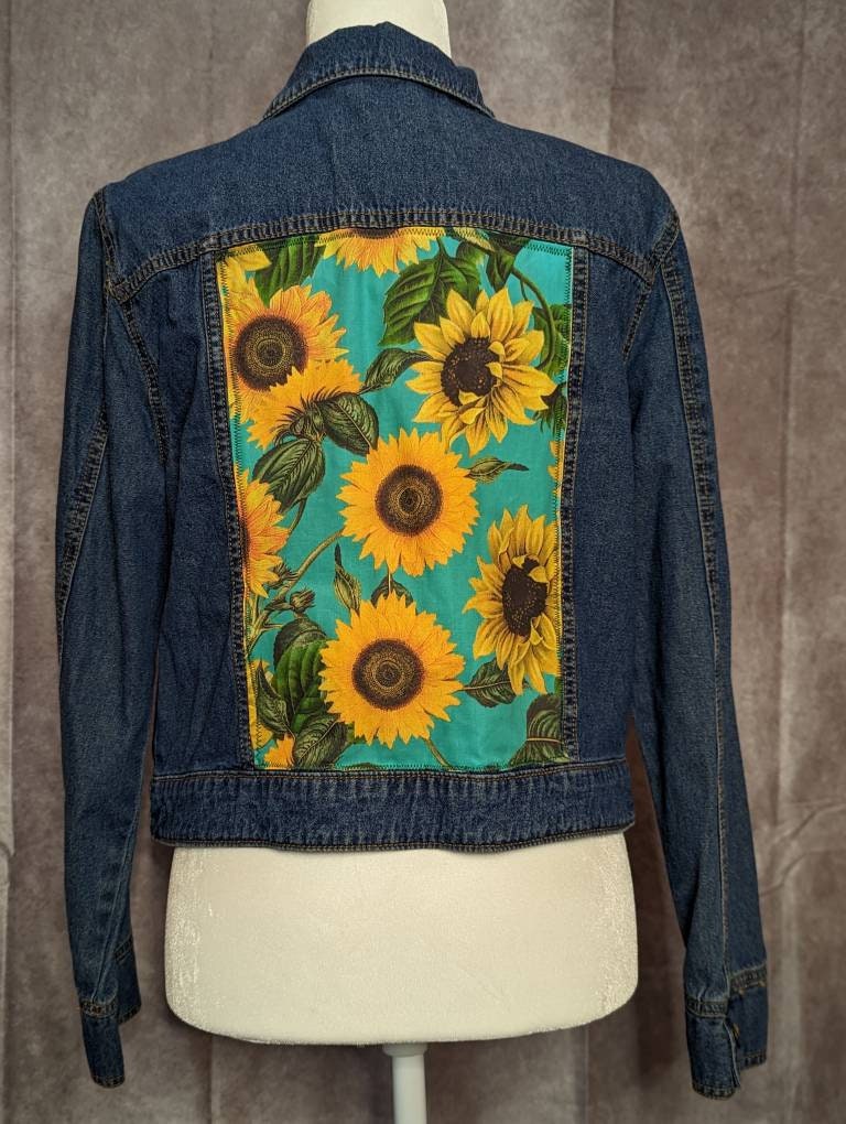 Small Denim Jacket Medium Jean Jacket Bleach Dye Jean Jacket Tie 
