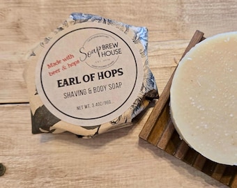 Earl of Hops Shaving & Body Beer Soap, under 10 gift, stocking stuffer, shaving puck