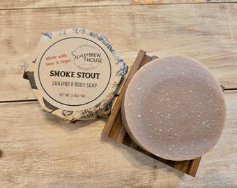 Smoke Stout Shaving & Body Beer Soap, shaving puck, stocking stuffer for men