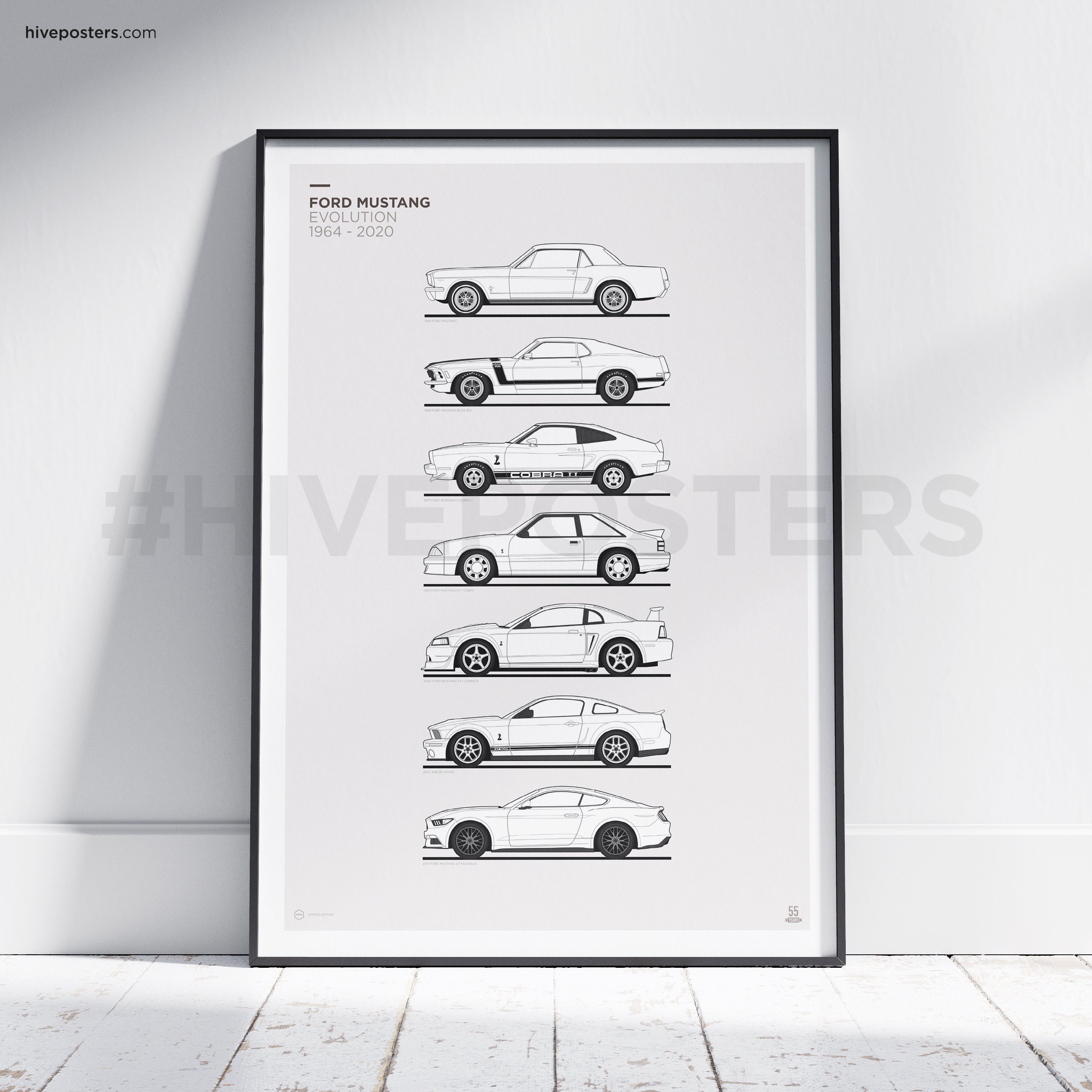 Ford Mustang Evolution Poster - Etsy