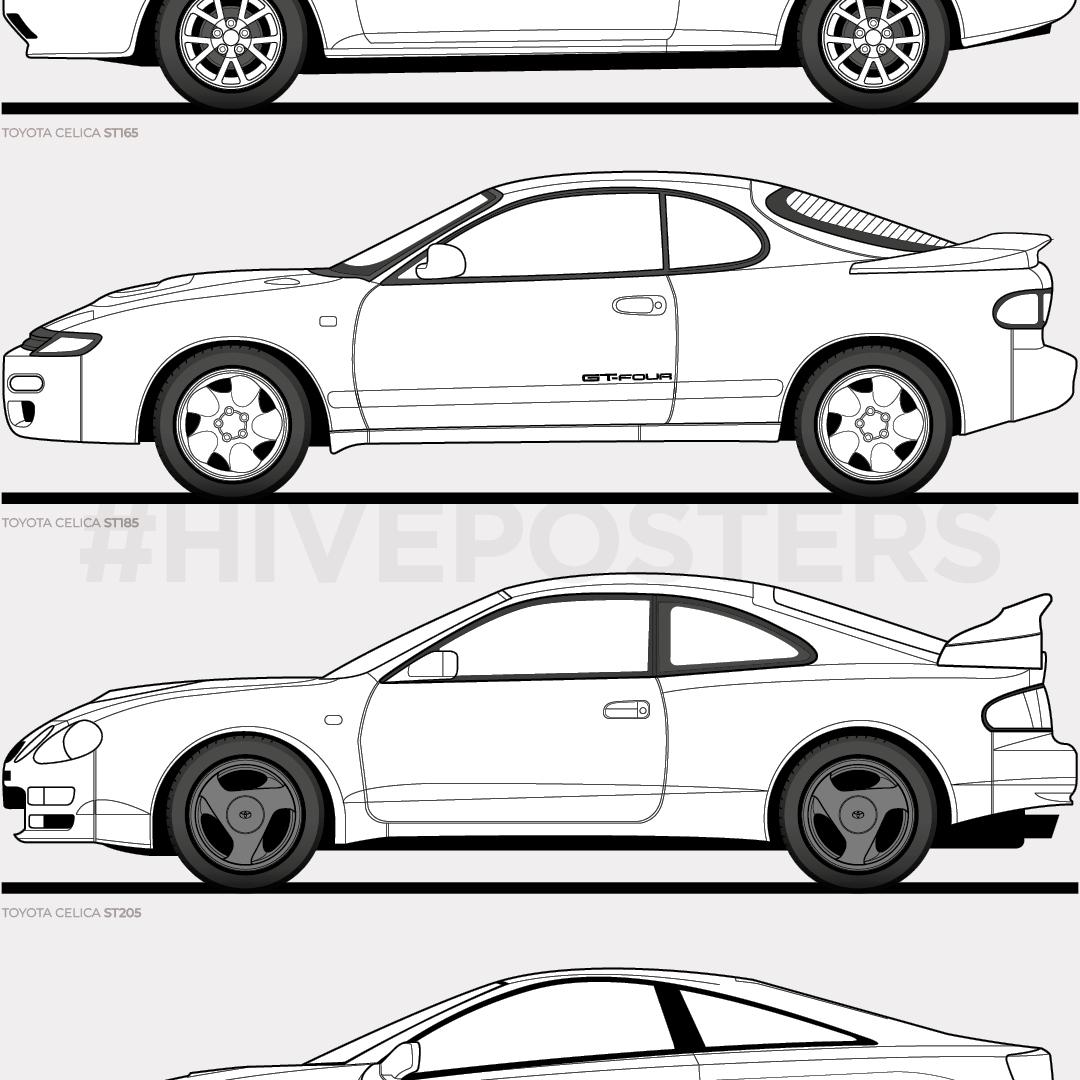 Toyota Celica Evolution Poster - Etsy Toyota Celica Evolution Poster - Etsy