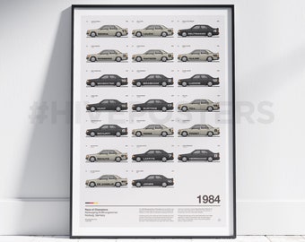 1984 Race of Champions Mercedes 190E 2.3-16 Senna Poster