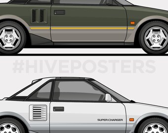 トヨタ MR2 AW11 エボリューション ポスター 3色展開 - Etsy 日本