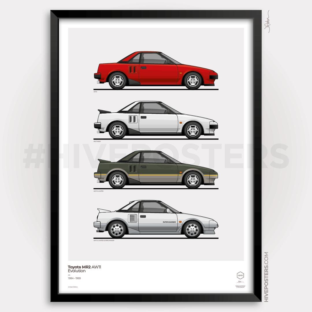 トヨタ MR2 AW11 エボリューション ポスター 3色展開 - Etsy 日本