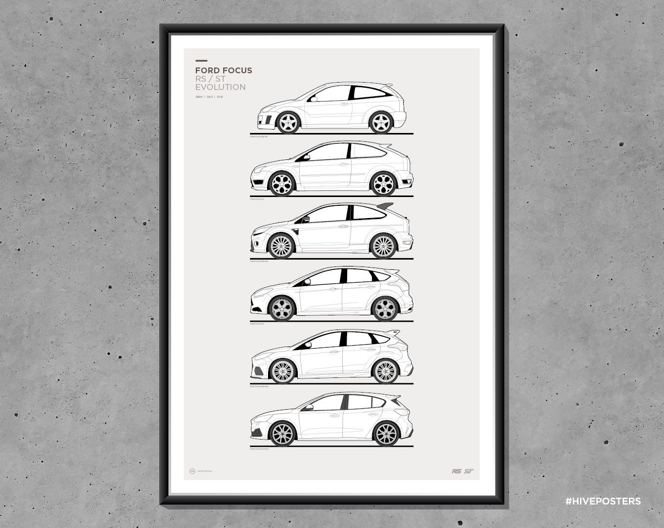 Ford Focus RS ST Evolution Poster | Etsy Italia