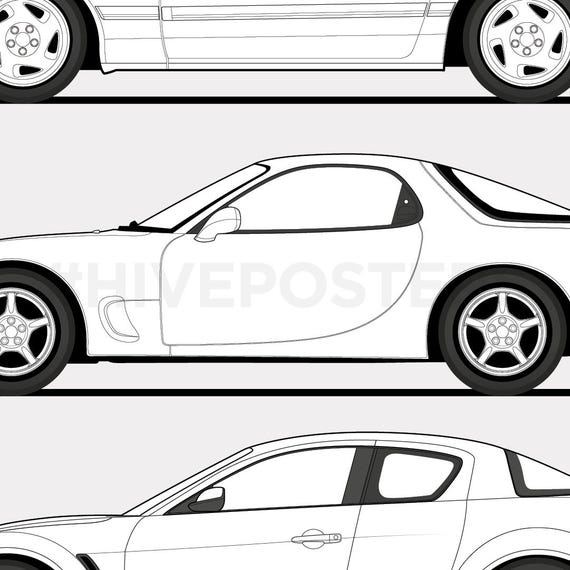 Mazda RX7 & RX8 Generations Evolution Poster - Etsy