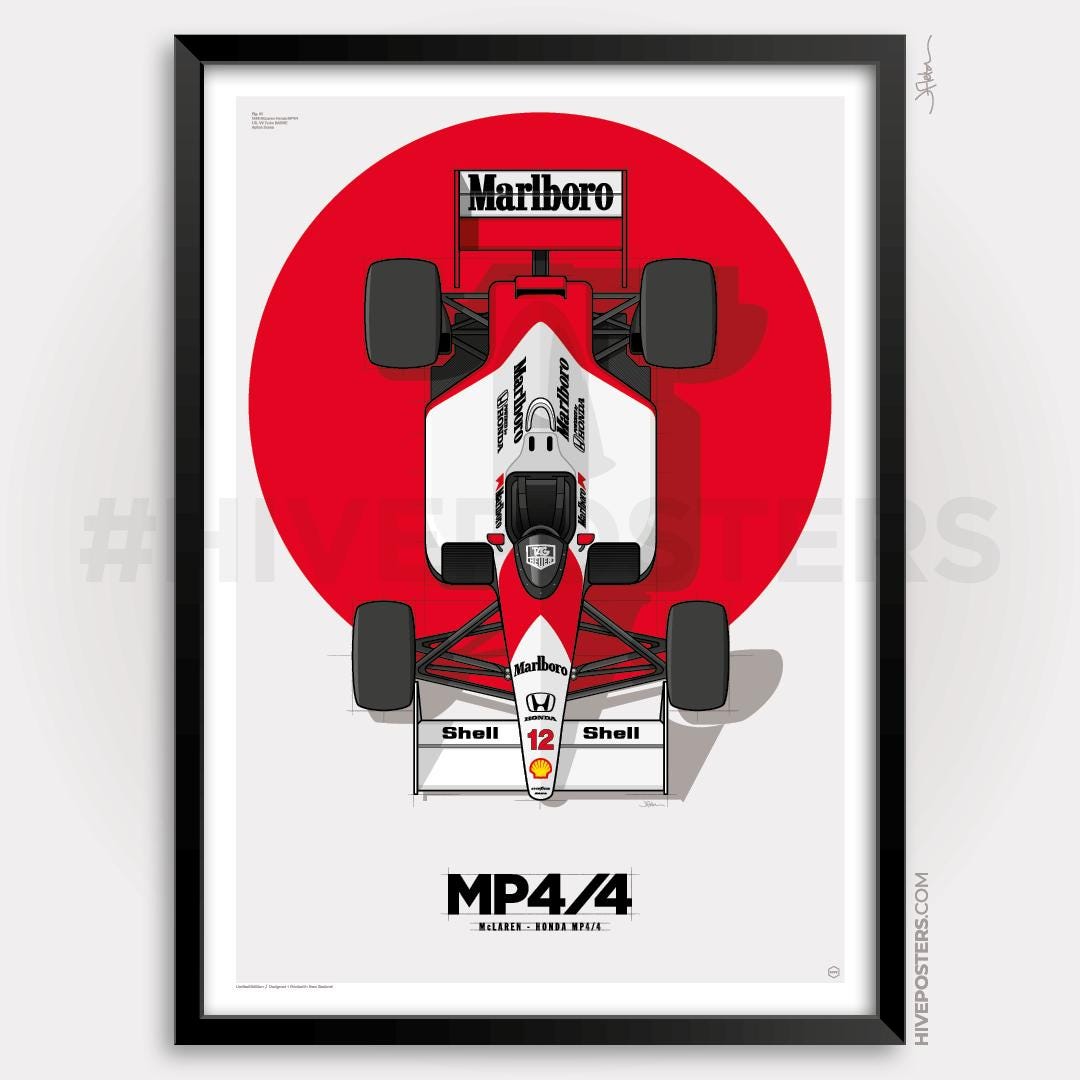 マクラーレン MP4/4 F1 Formula 1 セナ 車のポスター - Etsy 日本