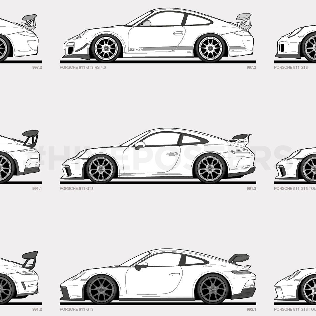 ポルシェ911 GT3 エボリューション ポスター - Etsy 日本