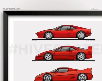 フェラーリ「ビッグ6」スーパーカー進化世代ポスター 288GTO