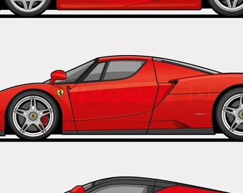 フェラーリ「ビッグ6」スーパーカー進化世代ポスター 288GTO
