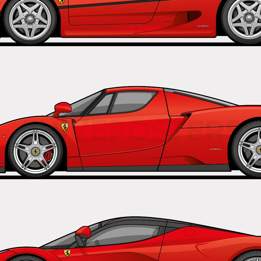 フェラーリ「ビッグ6」スーパーカー進化世代ポスター 288GTO