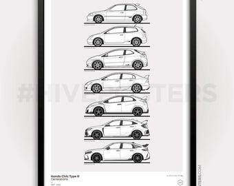 Plakat Honda CIVIC Type R Evolution