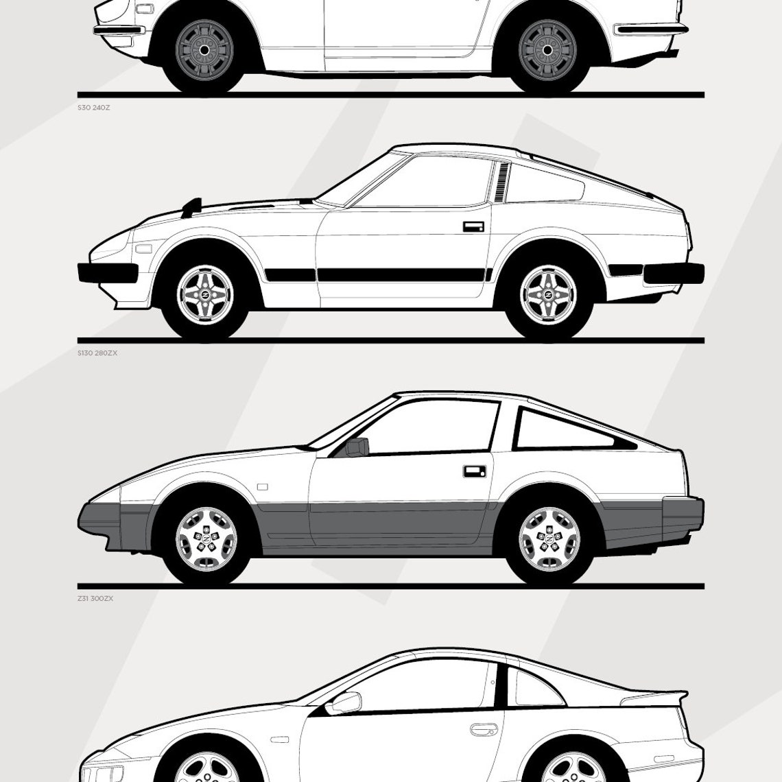 Nissan Z Evolution Poster Etsy