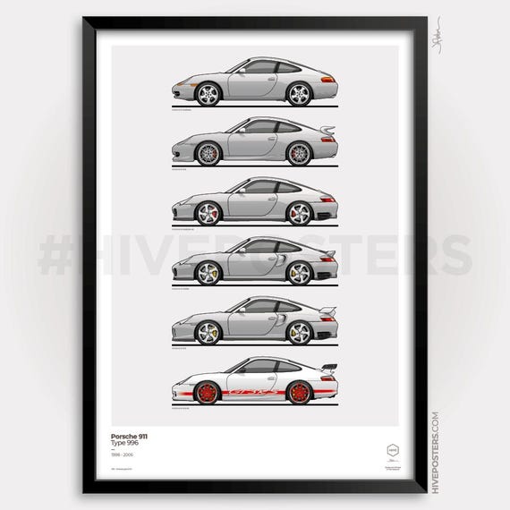 ポルシェ 911 996 世代進化ポスター - Etsy 日本