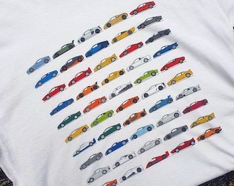 OPRUIMING - 50 Supercars T-shirt - LAATSTE!