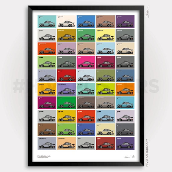 Porsche 911 Turbo PTS Paint to Sample Colour Swatch Poster - Etsy