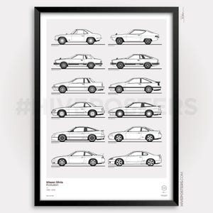 Nissan Silvia Poster Generations Evolution
