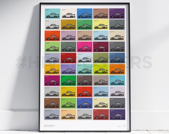 Porsche 911 Turbo PTS verf naar voorbeeldkleurstaalposter