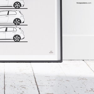 VW Golf GTi Poster Generations Evolution models lineup history image 5