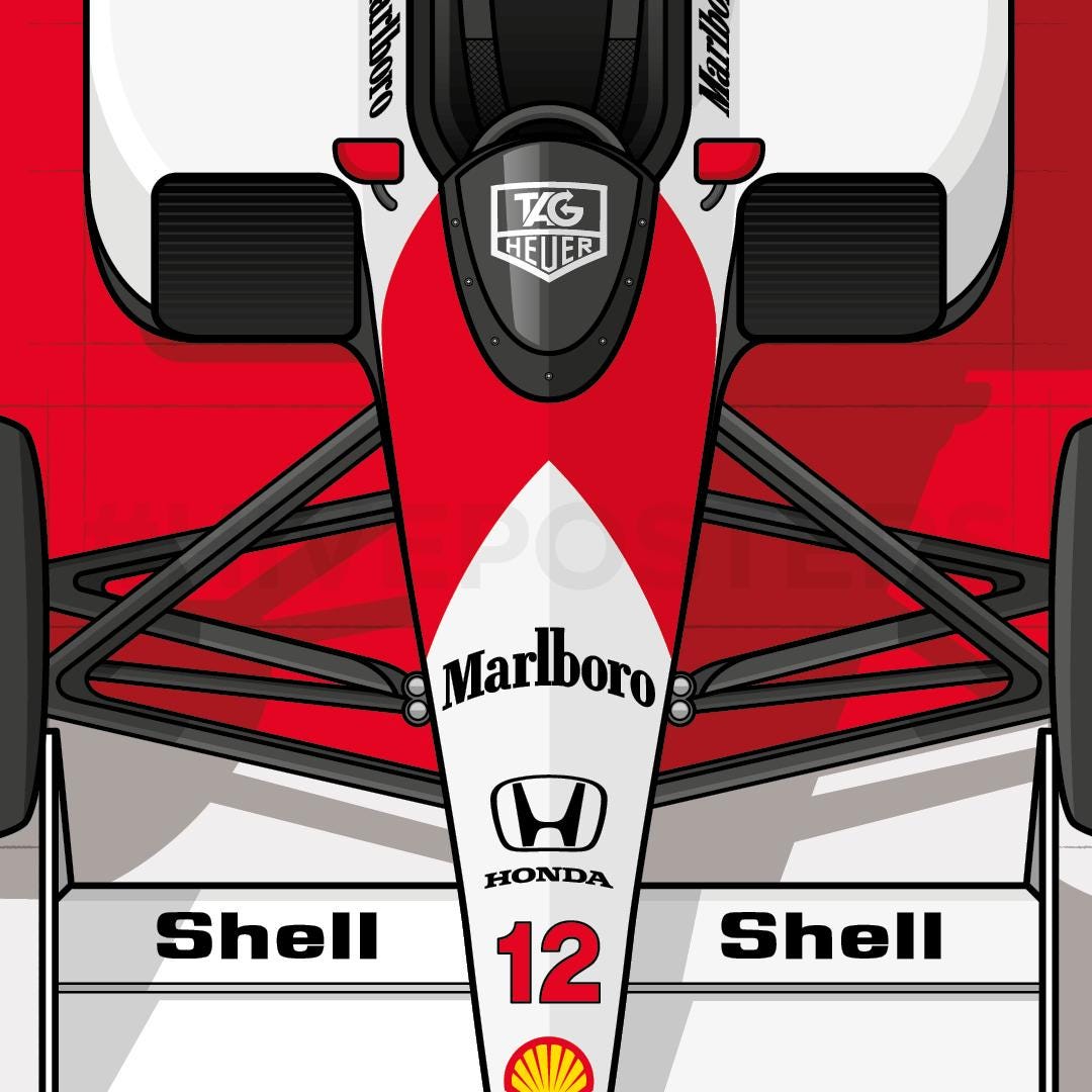 マクラーレン MP4/4 F1 Formula 1 セナ 車のポスター - Etsy 日本