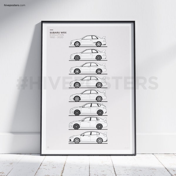 Subaru WRX Poster Generations Evolution