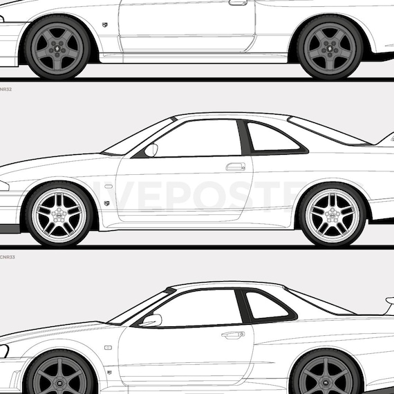 Nissan Skyline GT - R Generations Evolution Poster - Etsy