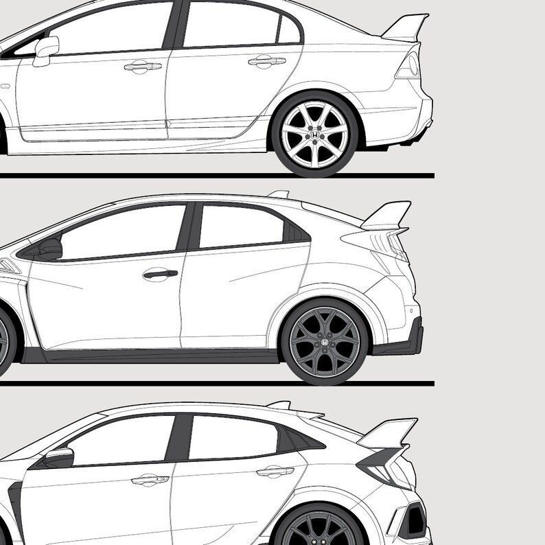 Honda Civic Type R Evolution Poster | Etsy