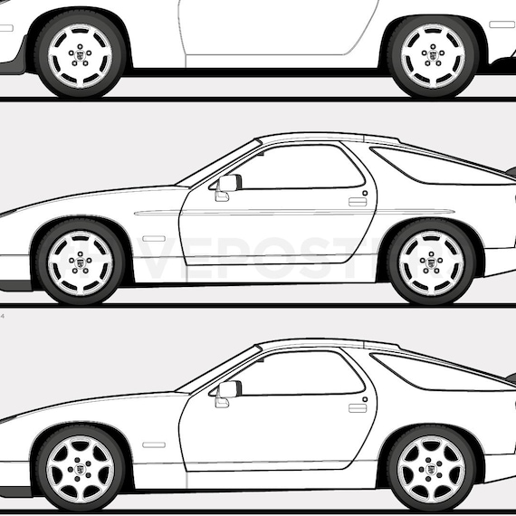 ぽぽたんページ Porsche 928 Generations Evolution Poster - History Timeline
