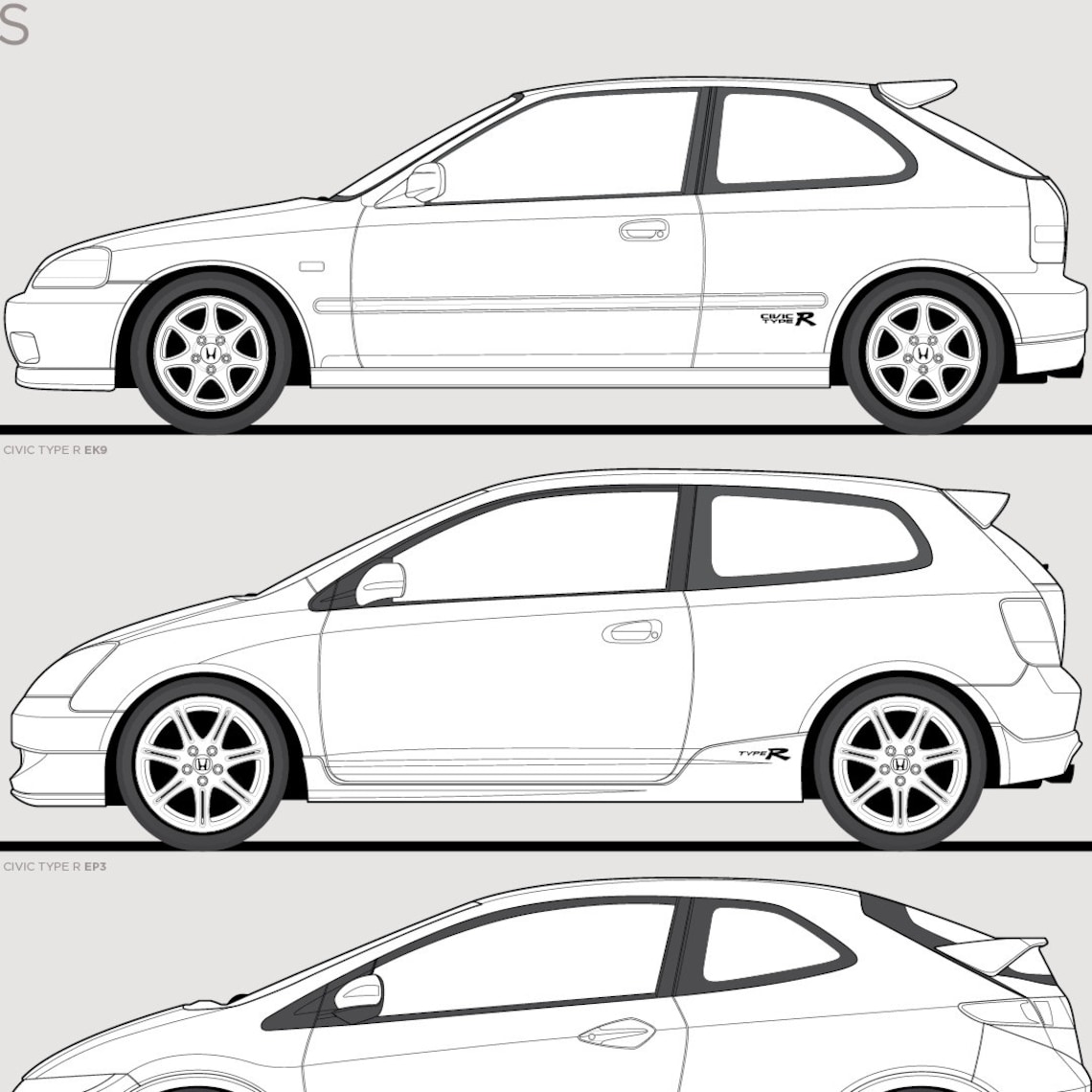 Honda Civic Type R Evolution Poster | Etsy
