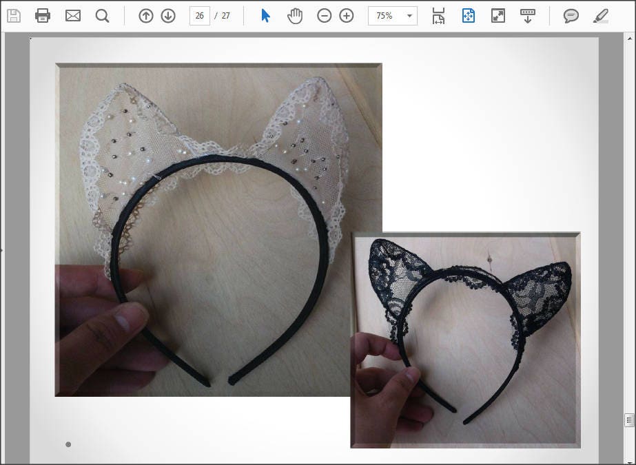 DIY Tutorial PDF lace cat ears Etsy