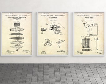 Smoking Room Decor: Cigar & Cigarette Lighter Patent Poster, Smoker Gift, Man Cave Wall Art