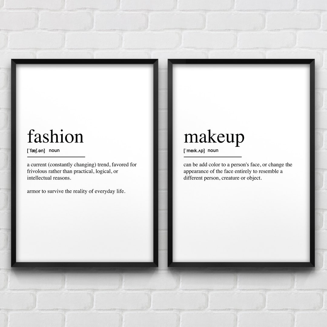Fashion and Makeup Definition Wall Art Posters for Girls Etsy