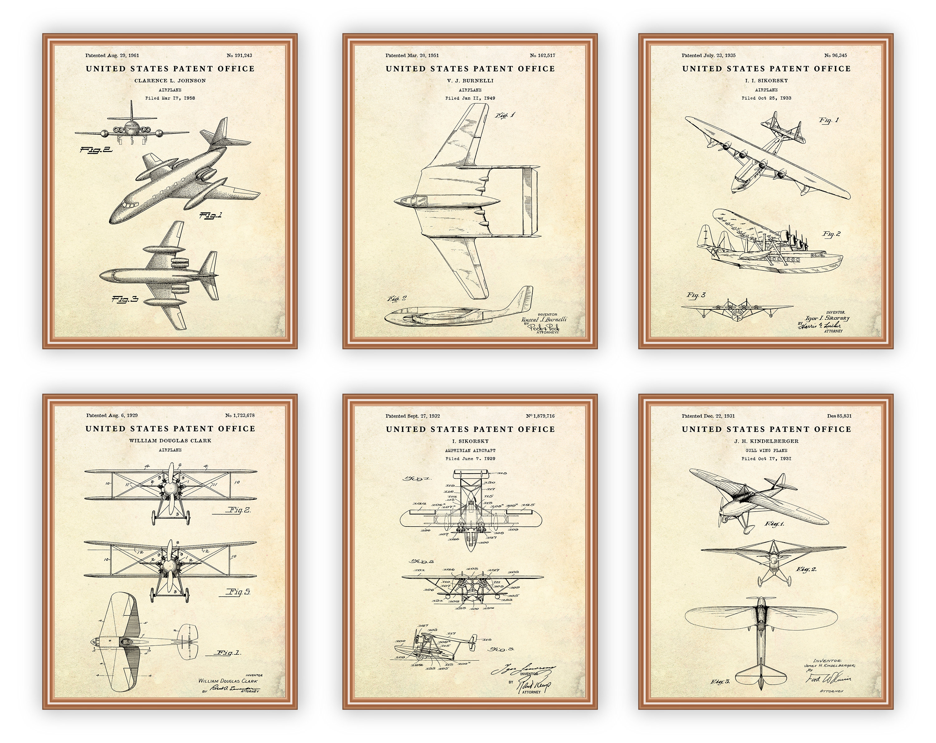 Aircraft Blueprint Wall Art, Aviation Decor, Vintage Airplane Patent ...