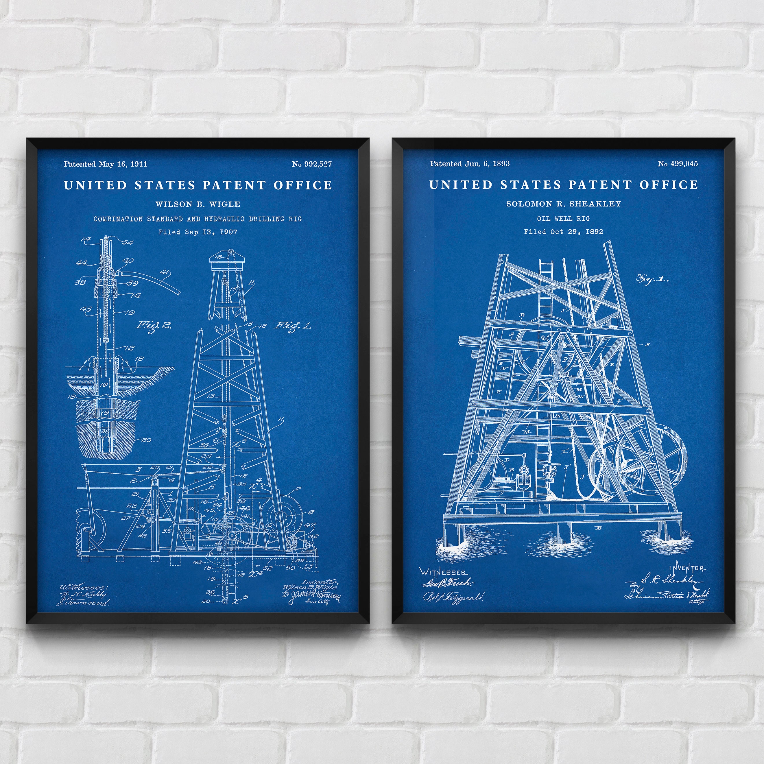 Oil Well Rig Patent Wall Art, Petroleum Drilling Rig Inventions, Oil ...
