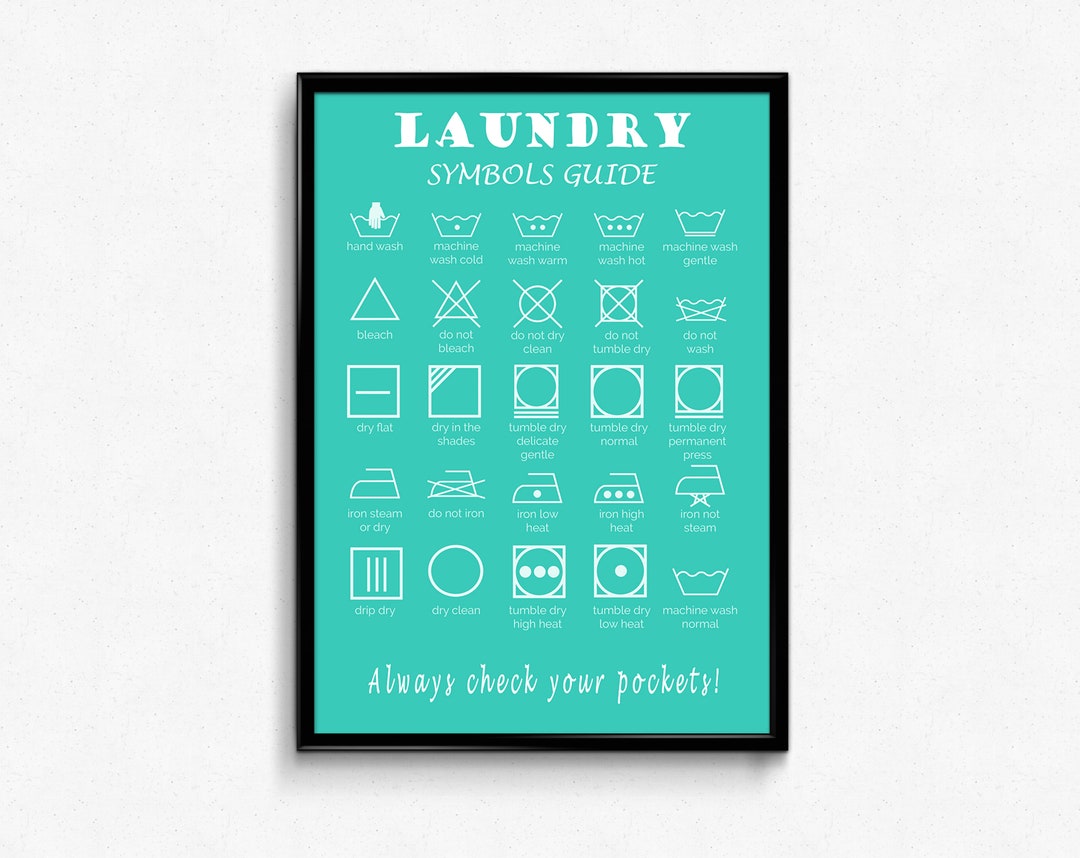 Laundry Room Wall Art Laundry Guide Print Washing Machine Etsy