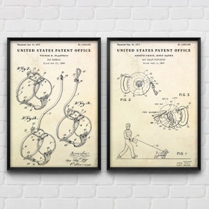 Dog Harness & Dog Leash Retractable Patent Posters, Dog Owner Gift, Vet Clinic Decor, Pet Shop, Kennel Wall Art, Set Of 2 Prints