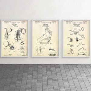 Barber Shop Wall Art: Vintage Patent Poster, Barbershop Decor, Hairdresser Coiffeuse Gift, Set Of 3 Prints