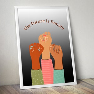 The Future Is Female, Feminism Poster, Gift For Feminist, Woman Strong Wall Art Print