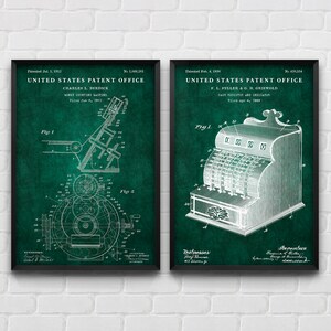 Cash Counting Machine & Cash Register Patent Posters, Retailer Gift ...