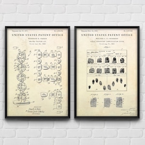 Forensic Science Wall Art: DNA RNA & Fingerprints Patent Print, Police Officer Gift, Criminologist Vintage Decor, Set Of 2 Posters