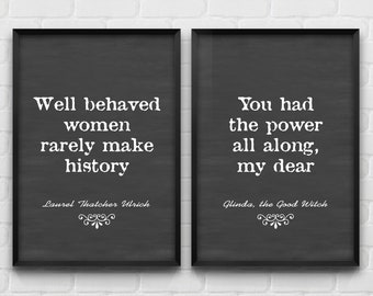 Feminist Quotes Wall Art, Empowering Women Poster, Set Of 2 Prints